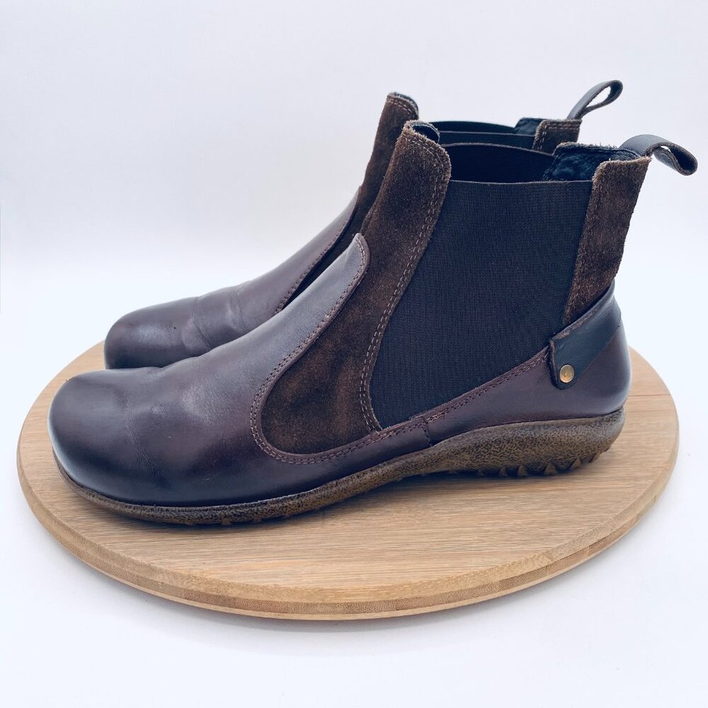 Naot Boots Womens 7.5 38 Brown Leather Ankle Chelsea Konini Cottage Comfort - Picture 5 of 11